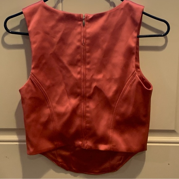 Aritzia Sunday Best Pink Satin Shiloh Bustier Corset Sleeveless Crop Tank $78.00 - Picture 8 of 14